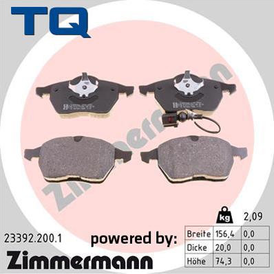 TQ 244791 - Brake Pad Set, disc brake autospares.lv