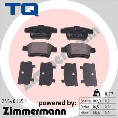 TQ 244748 - Brake Pad Set, disc brake autospares.lv