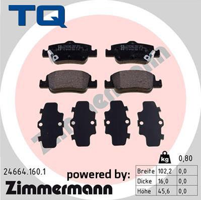 TQ 244754 - Brake Pad Set, disc brake autospares.lv