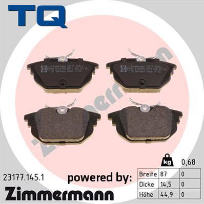 TQ 244709 - Brake Pad Set, disc brake autospares.lv