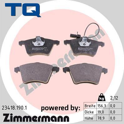 TQ 244718 - Brake Pad Set, disc brake autospares.lv