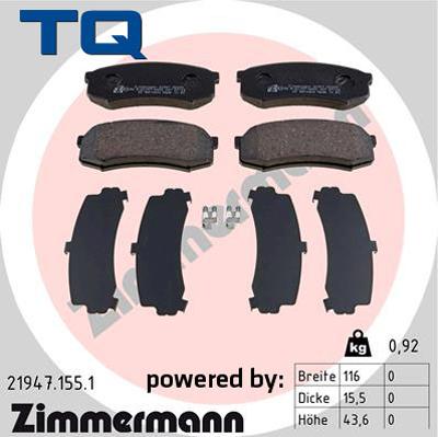 TQ 244781 - Brake Pad Set, disc brake autospares.lv