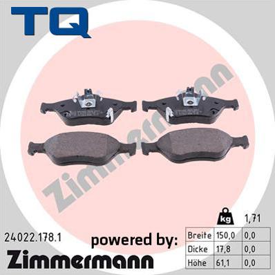 TQ 244731 - Brake Pad Set, disc brake autospares.lv