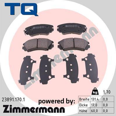 TQ 244729 - Brake Pad Set, disc brake autospares.lv