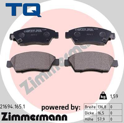 TQ 244774 - Brake Pad Set, disc brake autospares.lv