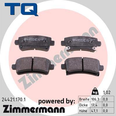 TQ 229546 - Brake Pad Set, disc brake autospares.lv