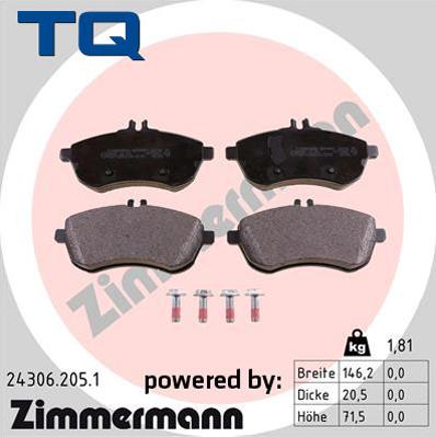 TQ TQ-BP0740 - Brake Pad Set, disc brake autospares.lv