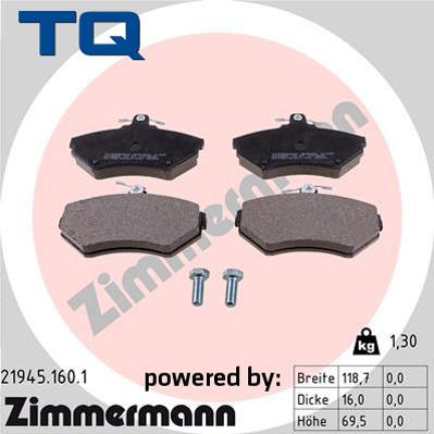 TQ 222650 - Brake Pad Set, disc brake autospares.lv