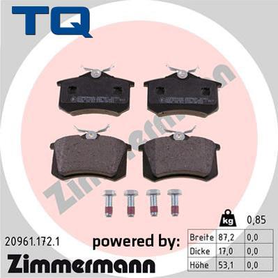 TQ TQ-BP0011 - Brake Pad Set, disc brake autospares.lv