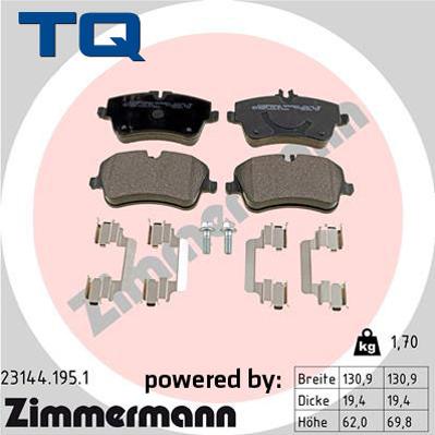 TQ 222674 - Brake Pad Set, disc brake autospares.lv