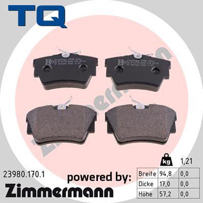 TQ 222713 - Brake Pad Set, disc brake autospares.lv