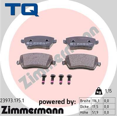 TQ 222712 - Brake Pad Set, disc brake autospares.lv