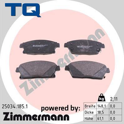 TQ 222737 - Brake Pad Set, disc brake autospares.lv