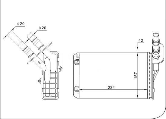 TQ TQ-YMLH158 - Heat Exchanger, interior heating autospares.lv