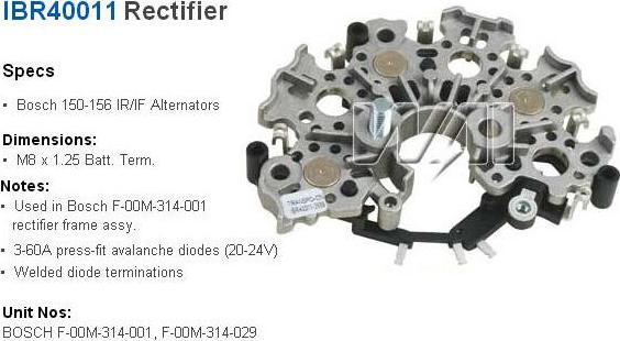 Transpo IBR40011 - Rectifier, alternator autospares.lv