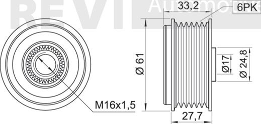 Trevi Automotive AP1041 - Pulley, alternator, freewheel clutch autospares.lv