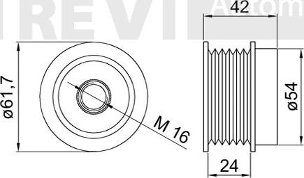 Trevi Automotive AP1180 - Pulley, alternator, freewheel clutch autospares.lv