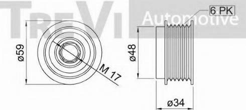 Trevi Automotive AP1207 - Pulley, alternator, freewheel clutch autospares.lv