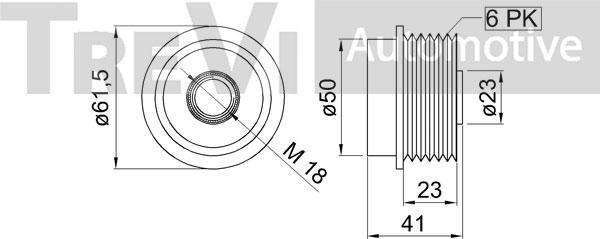 Trevi Automotive AP1210 - Pulley, alternator, freewheel clutch autospares.lv