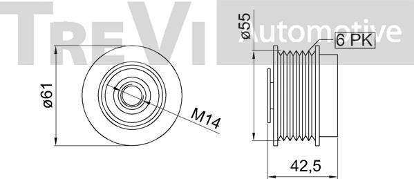 Trevi Automotive AP1211 - Pulley, alternator, freewheel clutch autospares.lv