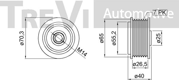 Trevi Automotive AP1223 - Pulley, alternator, freewheel clutch autospares.lv