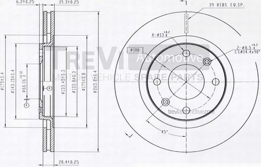 Trevi Automotive BD1096 - Brake Disc autospares.lv