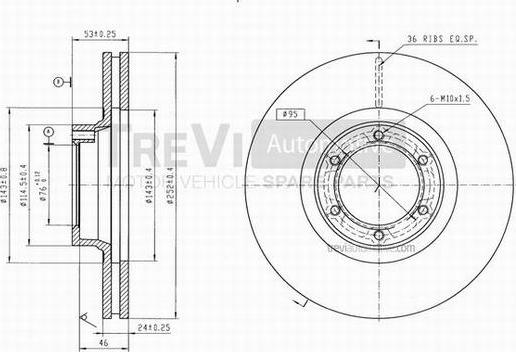 Trevi Automotive BD1091 - Brake Disc autospares.lv