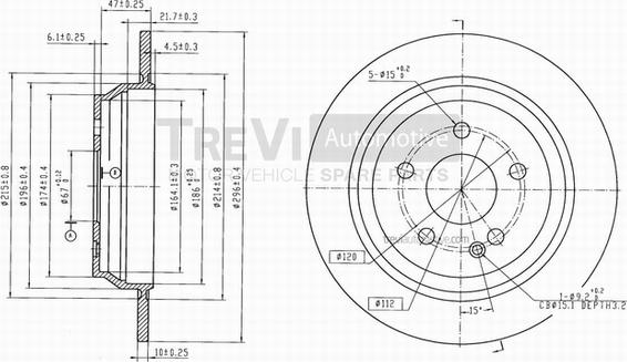 Trevi Automotive BD1044 - Brake Disc autospares.lv