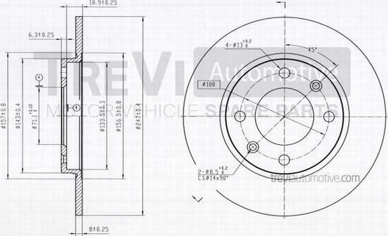 Trevi Automotive BD1061 - Brake Disc autospares.lv