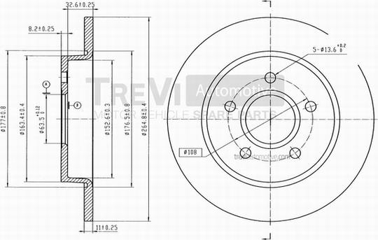 Trevi Automotive BD1068 - Brake Disc autospares.lv