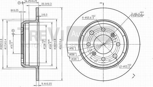 Trevi Automotive BD1000 - Brake Disc autospares.lv