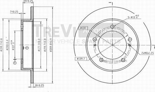 Trevi Automotive BD1014 - Brake Disc autospares.lv