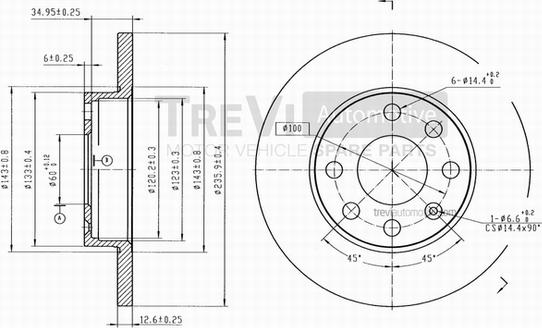 Trevi Automotive BD1011 - Brake Disc autospares.lv