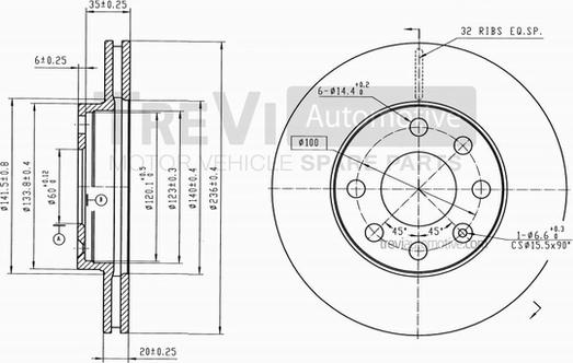 Trevi Automotive BD1089 - Brake Disc autospares.lv