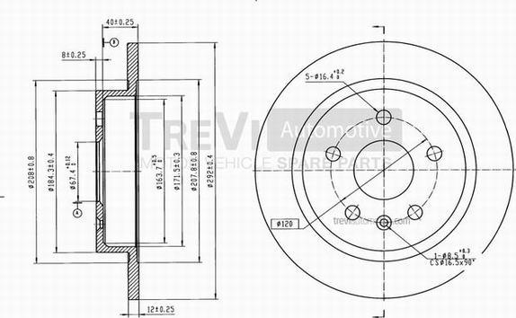 Trevi Automotive BD1086 - Brake Disc autospares.lv