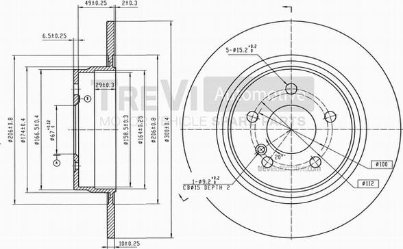 Trevi Automotive BD1081 - Brake Disc autospares.lv