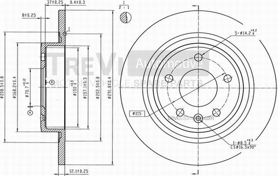 Trevi Automotive BD1087 - Brake Disc autospares.lv