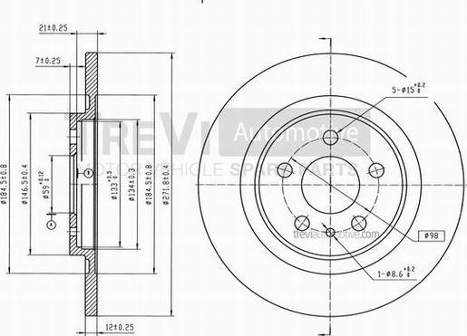 Trevi Automotive BD1038 - Brake Disc autospares.lv