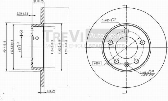 Trevi Automotive BD1029 - Brake Disc autospares.lv