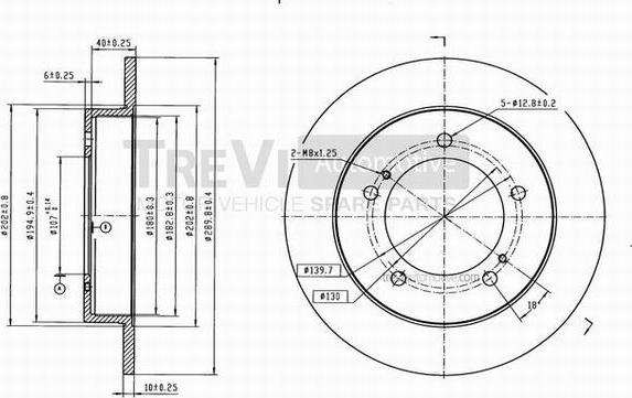 Trevi Automotive BD1020 - Brake Disc autospares.lv