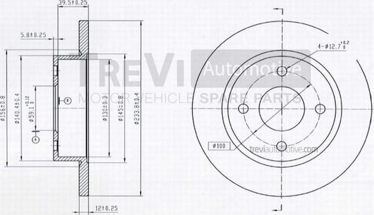 Trevi Automotive BD1021 - Brake Disc autospares.lv