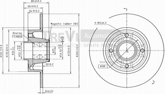 Trevi Automotive BD1071 - Brake Disc autospares.lv