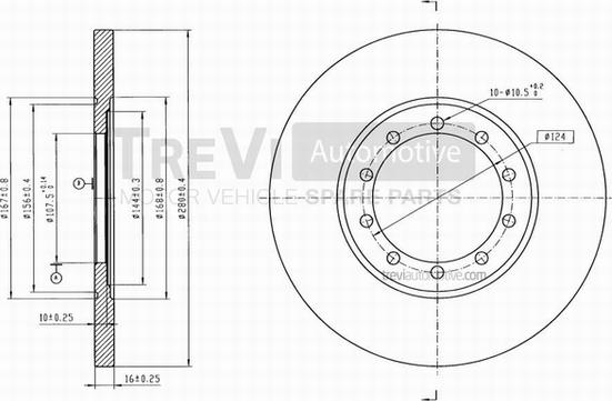 Trevi Automotive BD1078 - Brake Disc autospares.lv