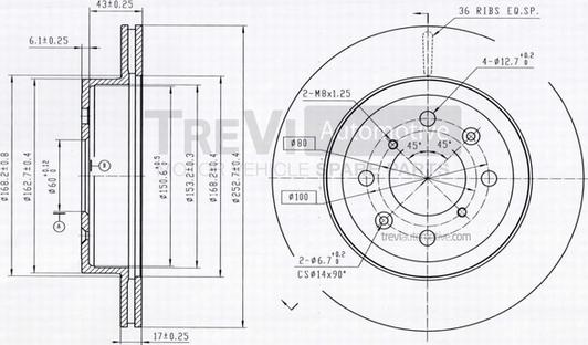 Trevi Automotive BD1199 - Brake Disc autospares.lv