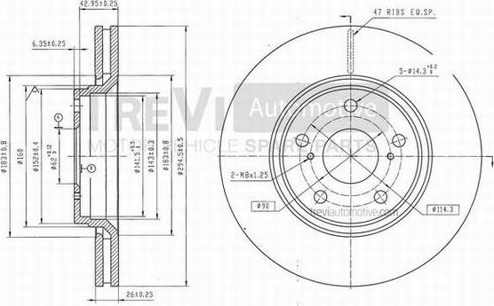 Trevi Automotive BD1250 - Brake Disc autospares.lv