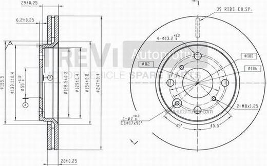 Trevi Automotive BD1210 - Brake Disc autospares.lv