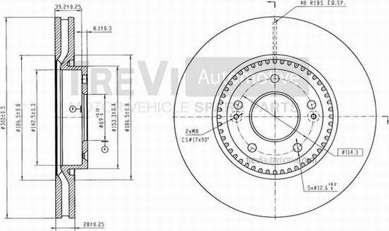 Trevi Automotive BD1230 - Brake Disc autospares.lv