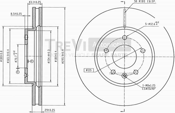 Trevi Automotive BD1232 - Brake Disc autospares.lv