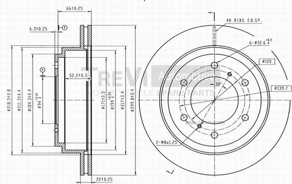 Trevi Automotive BD1226 - Brake Disc autospares.lv