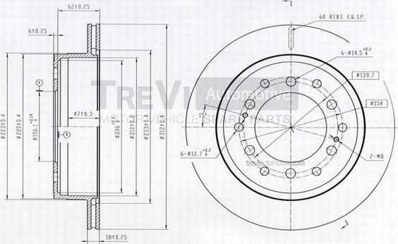 Trevi Automotive BD1220 - Brake Disc autospares.lv